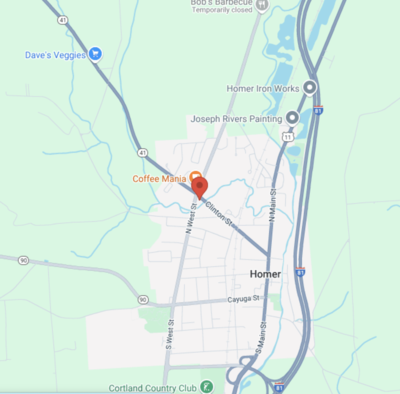 Map to Cortland Chiropractic in Homer , NY